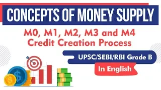 Concepts of Money Supply - M0, M1, M2, M3 and M4, Credit Creation Process explained for UPSC, SEBI