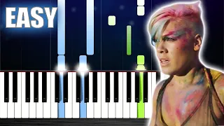 P!nk - Try - EASY Piano Tutorial by PlutaX