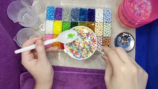 [ASMR] Classified colored gravel into small plastic boxes Ep.21