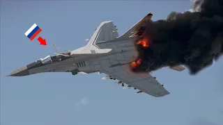 Russian Mikoyan MiG-35 fighter pilot died instantly. after being hit by a Ukrainian missile | ARMA