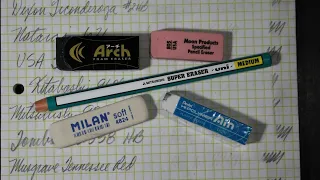 New Eraser Try Out: Mitsubishi Uni - Sakura Arch Foam - Milan Soft - Pentel Ain - Moon Specified