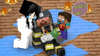 Monster School : Baby Herobrine Becomes A Firefighter - Sad Story - Minecraft Animation