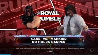 WWE 2K22_ Demon Kane Vs Mankind In No Holds Barred Match Gameplay On PS4.