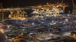 Free Stock Footage | Container cranes working at Port of Barcelona, Catalonia, Spain. | 4K