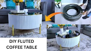 HOW TO RECYCLE A CAR TIRE INTO A FLUTED COFFEE TABLE ~Diy coffee table