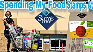 WATCH ME SHOP AT SAM'S CLUB WITH FOOD STAMPS | BACK TO SCHOOL GROCERY HAUL