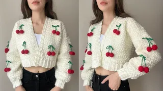 CROCHET CHERRY CARDIGAN WITH ME🍒