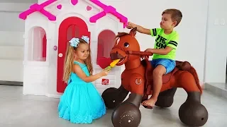 Diana Pretend Play with Ride On Horse Toy