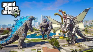 Godzilla Vs Mechagodzilla, Mecha Kong, Mecha King Ghidorah ( GTA V Mods )