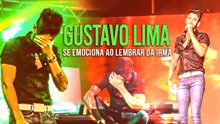 Gusttavo Lima se emociona ao lembrar da irmã.