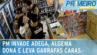 Dona de adega acusa PM de abuso e agressão durante suposta fiscalização |Primeiro Impacto (18/08/23)