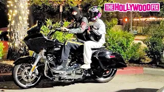 Machine Gun Kelly Ditches His Helmet & Stalls His Motorcycle At Dinner With Daughter Casie Baker