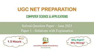 June 2023 Paper-1 Solutions (in English) | Solutions to 50 Questions | UGC NET Computer Science