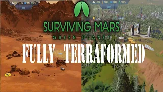 Surviving Mars Green Planet - Fully Terraformed (Summary , All wonders completed, Best Scenes)