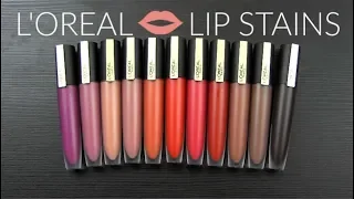 L'Oreal Rouge Signature Lip Stains: LIP SWATCHES & Review