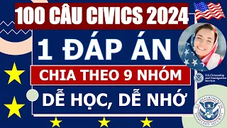 HỌC NHANH 100 Câu Hỏi Công Dân THEO NHÓM Cho Phỏng Vấn Quốc Tịch Mỹ 2024