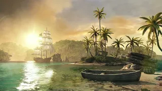 Tropical Island Beach With Pirate Ship Ambience to sleep, relax, study || Ambience Immersion