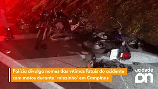 Polícia divulga nomes das vítimas do acidente com motos durante "rolezinho" em Campinas