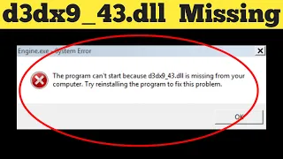 How To Fix d3dx9 43 dll  Missing Error