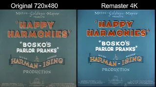 Bosko's Parlor Pranks Opening Credits Digital Remaster Comparison