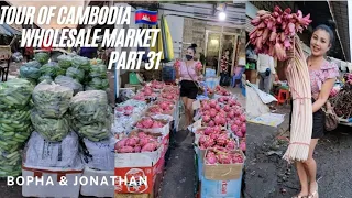 Wholesale Market 🇰🇭 Part 31 Better Than Costco? Tour of Cambodia - Organic Tropical Fruits & Veggies