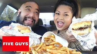 FIVE GUYS MUKBANG !! (Burgers & Cajun Fries)