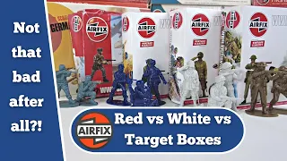 Review Airfix 1/32 Scale Vintage Plastic Toy Soldiers WW2. Red Box vs White Box Comparison.