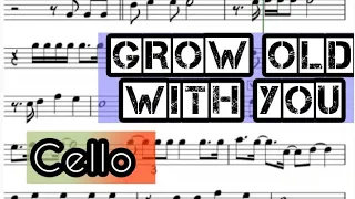 Grow Old With You I Cello or Trombone Sheet Music Backing Track Play Along Partitura Adam Sandler