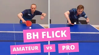 Backhand Flick - Amateur vs Pro technique in SLOW MOTION