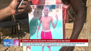 Familiares do adolescente desaparecido no mar insatisfeitos com as buscas pelo corpo | Fala CV
