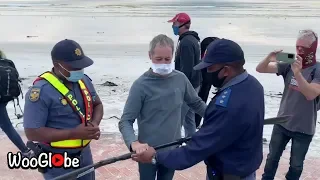 Police Arresting Peaceful Protesters at Muizenberg Beach, South Africa