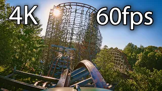 Twisted Timbers front seat on-ride 4K POV @60fps Kings Dominion