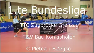 1.te Bundesliga | TTC Zugbrücke Grenzau - TSV Bad Königshofen | C. Pletea : F.Zeljko