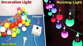 How to Make Diwali Decoration Light at Home | Running Zero Bulb Decoration Light | LED Chaser Light