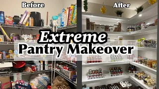 EXTREME PANTRY MAKEOVER|DIY FLOATING SHELVES|PANTRY ORGANIZATION