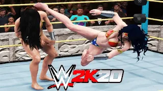 Wonder Woman v Superwoman! - WWE 2K20 Requested Beach Party Extreme Rules Iron Woman Match