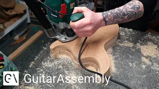 How to Cut and Shape an Electric Guitar Body #guitarassembly