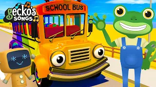 Wheels On The Rainbow School Bus｜Nursery Rhymes & Songs｜Gecko's Garage｜Buses For Kids｜Educational