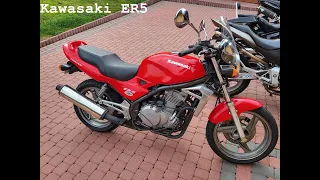 Kawasaki ER5, próba uruchomienia po postoju, wymiana głowicy, opony, płyny, krzywe zawory.