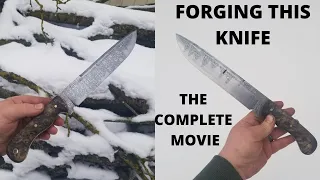 Forging a CruForge V Damascus San Mai Knife - Complete Movie