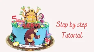 Masha n the Bear cake full video | cake decoration #cakedesign #mashaandthebear #caketutorial #cake