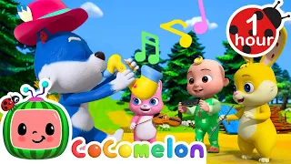 The Three Little Friends Learn Music (1 hour version) CoComelon Animal Time - Learning with Animals