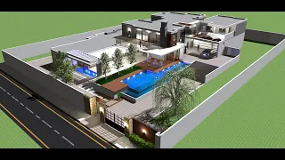 Front pool Modern House design - Sweet Home 3D