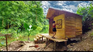Solo Bushcraft : Interior design for the house by yourself - building a log cabin (p5) | OFF GRID