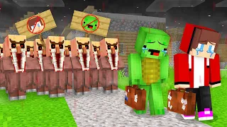 JJ and Mikey Were KICKED By SCARY VILLAGERS in Minecraft - Maizen