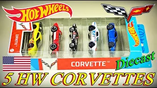 Hot Wheels 5 Pack - Corvette Set Diecast Cars 👍🤩👍🚥💖✨