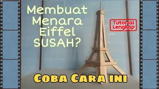 Cara membuat menara eiffel dari stik es krim | Kerajinan stik es krim full tutorial muridnya builder