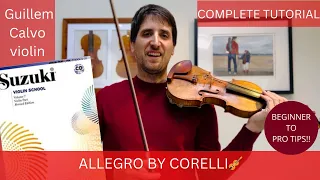 Corelli Allegro Op.5 n.1 Sonata - Suzuki Violin 🎻 Book 7 slow tutorial #suzukimethod #violinteacher