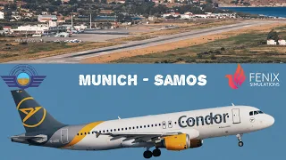 Hardest Approach in Europe SAMOS(LGSM) | Fenix A320 Condor flight | EDDM - LGSM | MSFS 2020 | VATSIM