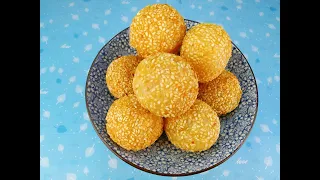 Sesame balls - no crack no shrinking with hollow inside, three flavour, hollow/peanuts/redbean